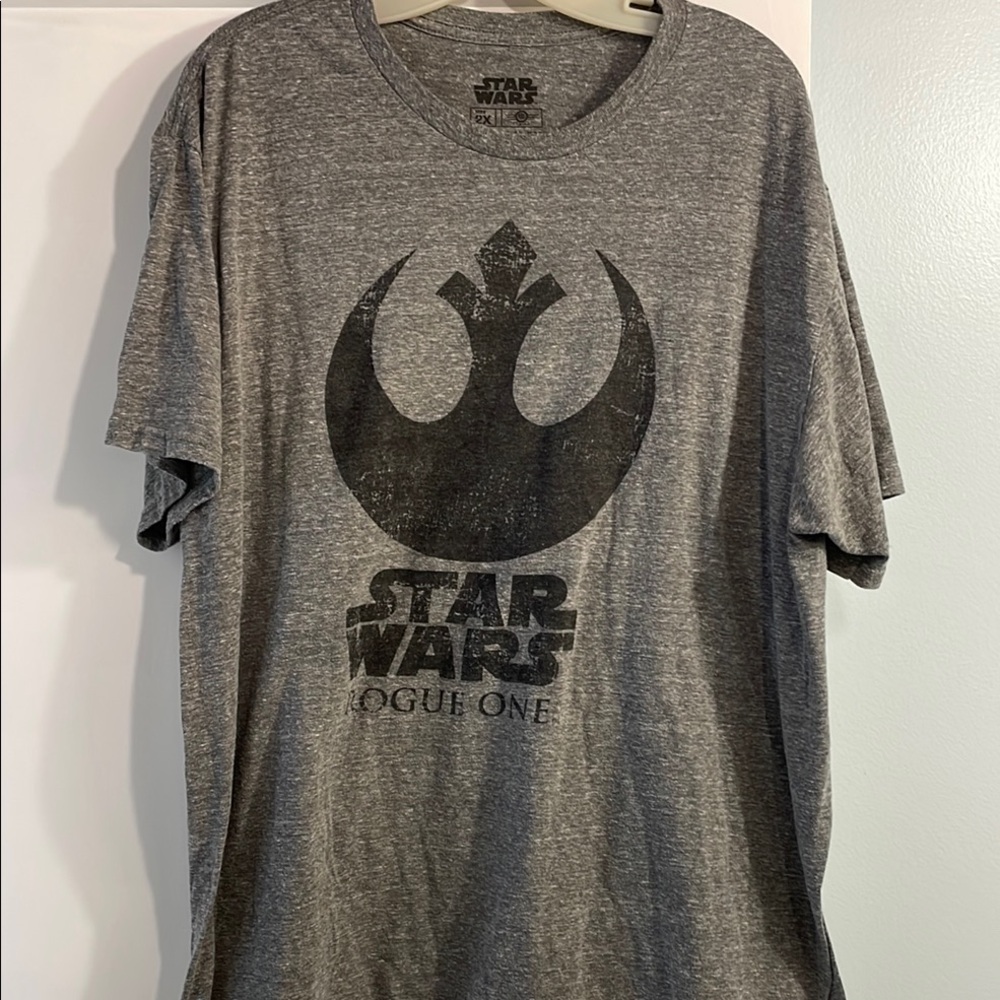 Star Wars Rogue One Gray T-Shirt Size 2X Super Soft Poly/Cotton  Short Sleeves